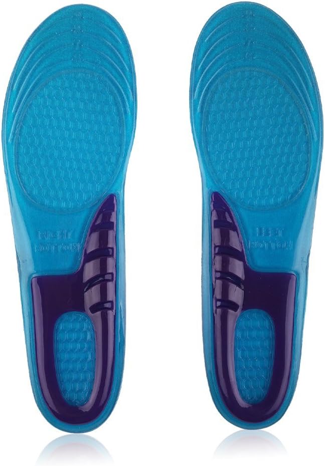 Work Boots Feet Arch Support Orthotic Absorb Shock Gel Massaging Shoe Insoles