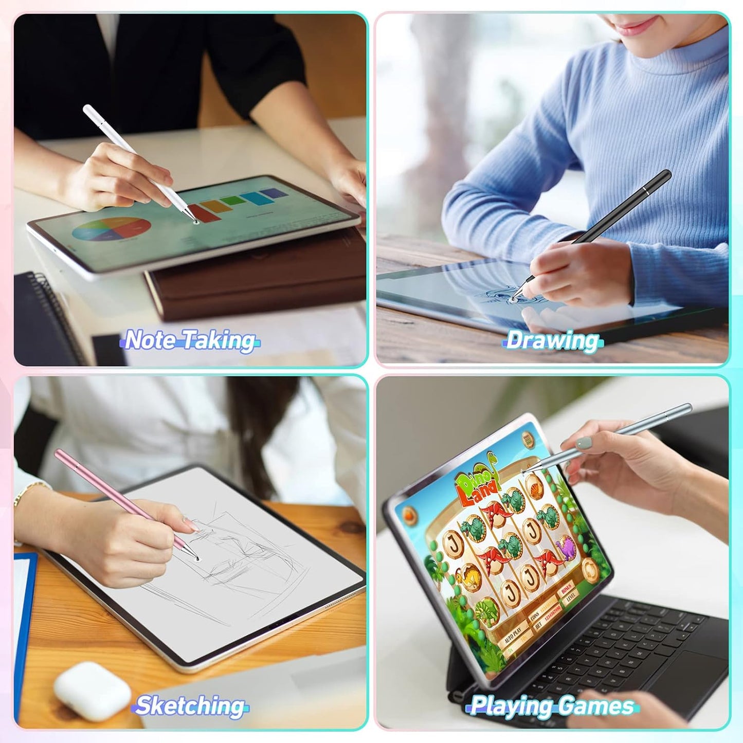 Thin Capacitive DISC Touch Screen Stylus Pen For Android Tablets iPads Phones