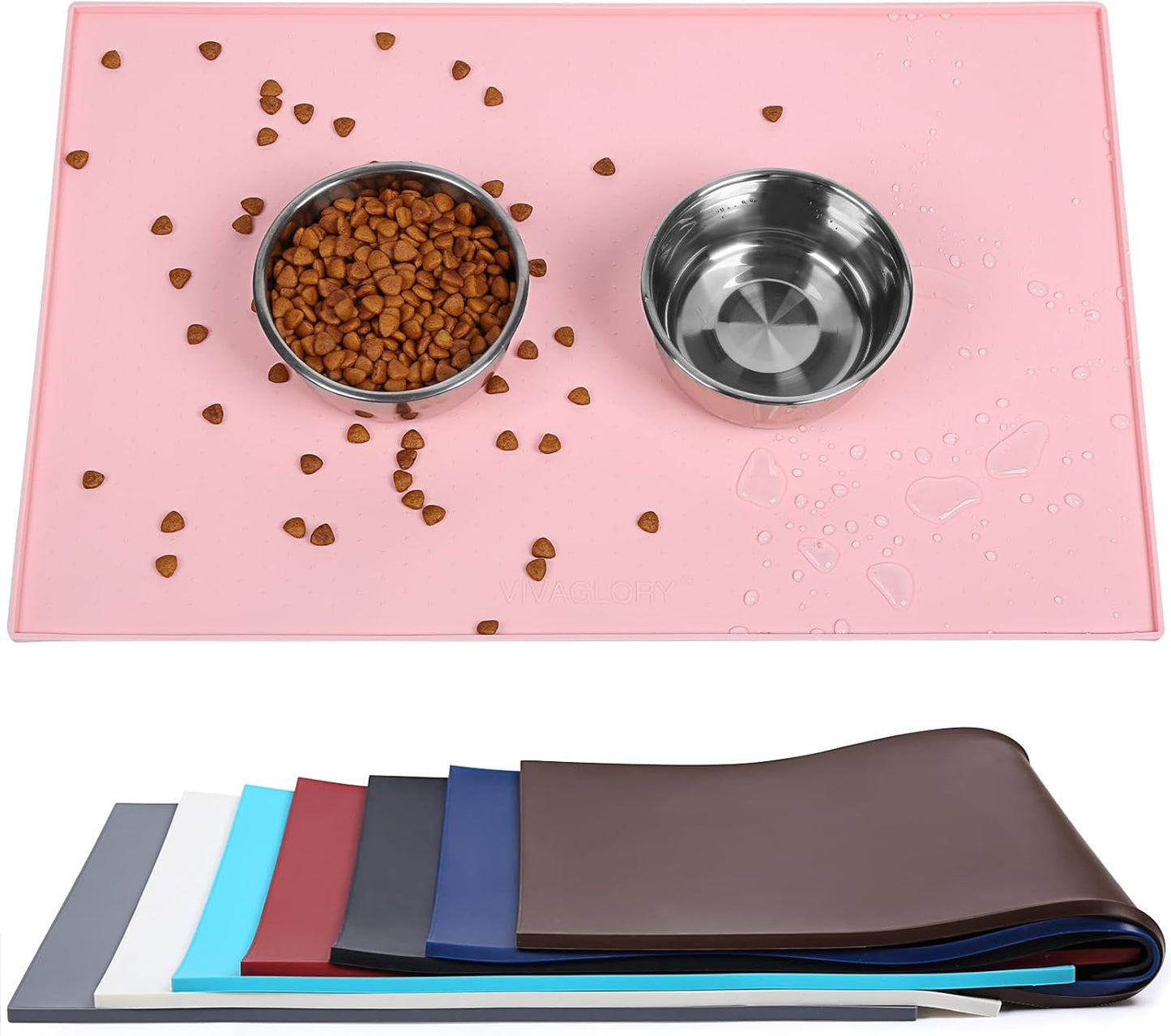 Cat Dog Food Mat For Pet Feeding Bowl Floors Waterproof Non Slip Silicone