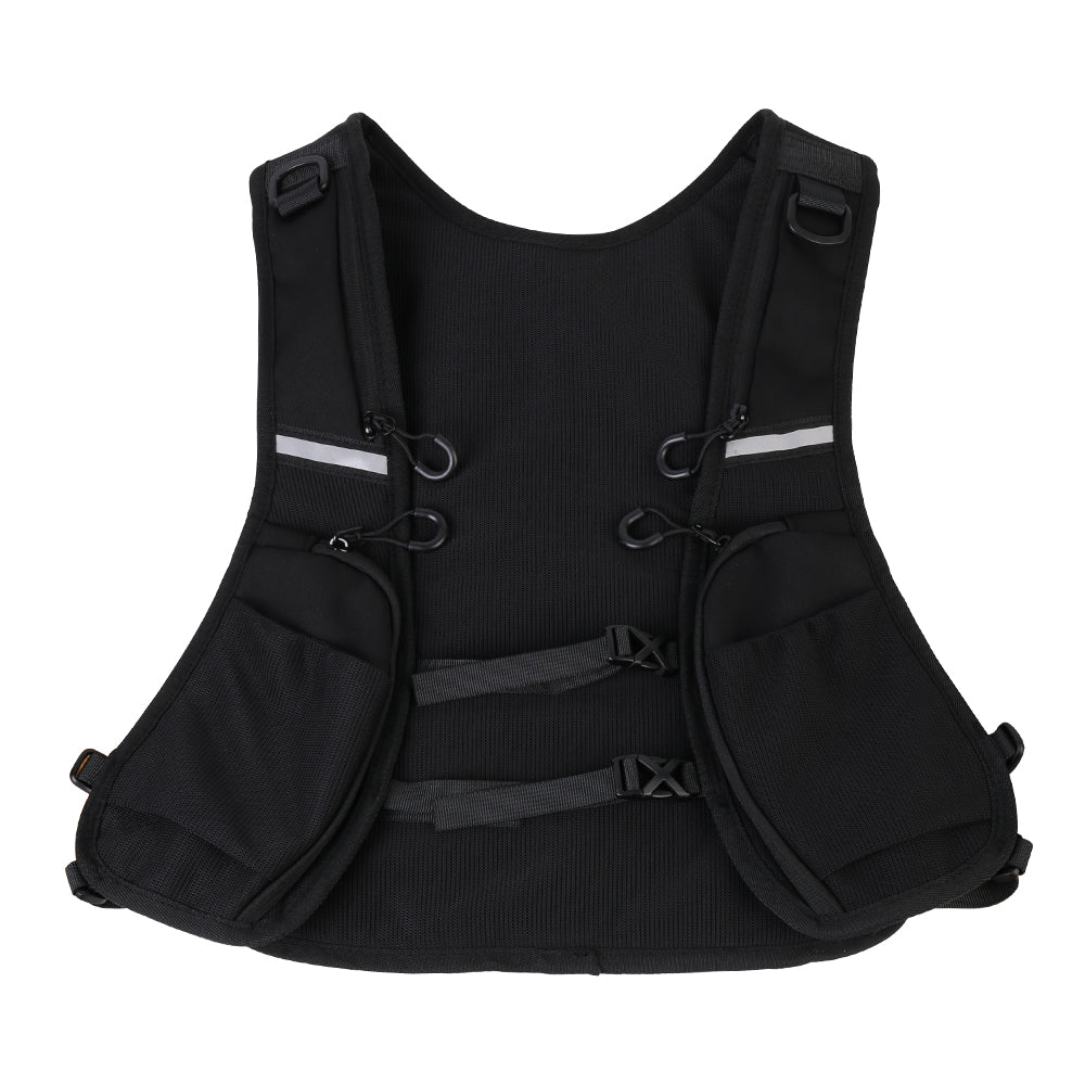 Cycling Running Vest Bag Reflective Hydration Vest Storage Bag Lightweight Backpack - Black