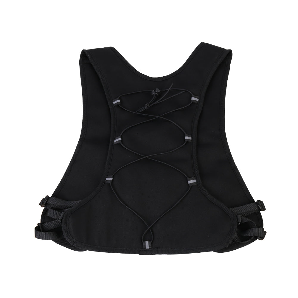 Cycling Running Vest Bag Reflective Hydration Vest Storage Bag Lightweight Backpack - Black
