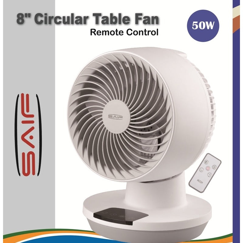 Remote Control Table Fan Circular 8" 50 Watt