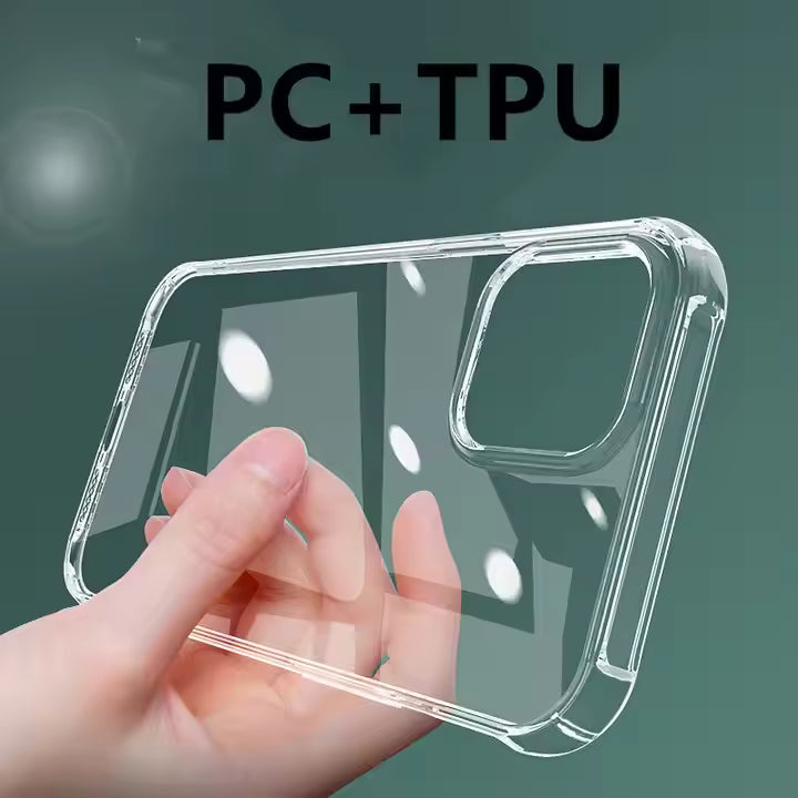 For iPhone 16 15 Pro Max 14 Plus 13 12 11 Clear Case with Screen Protector Cover