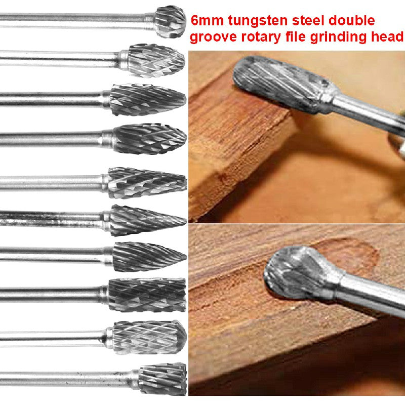 10 pcs Rotary Burr Bit Tungsten Carbide Point Die Grinder Shank Carving Set Tools