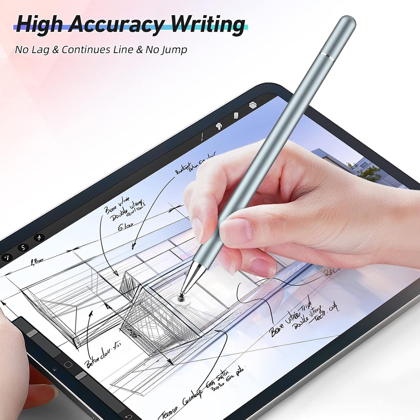 Thin Capacitive DISC Touch Screen Stylus Pen For Android Tablets iPads Phones