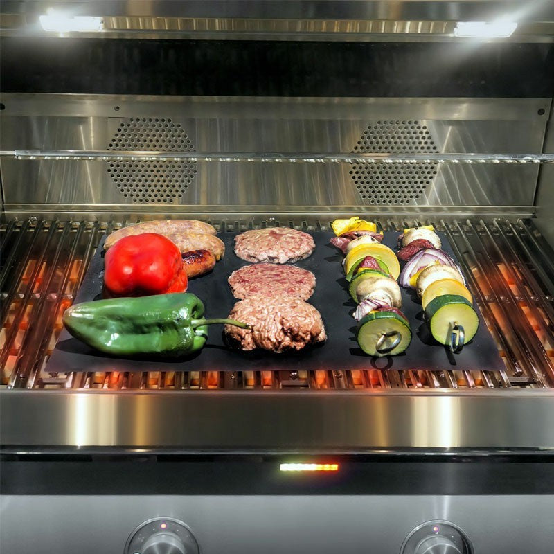 5 pcs Non Stick Oven Liner BBQ Grill Mat for Fan Assisted Ovens - Black