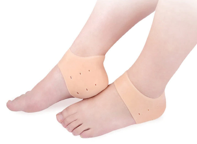 2x Heel Gel Foot Silicone Protector Cracked Care Skin Sleeves Socks Blister Uk.