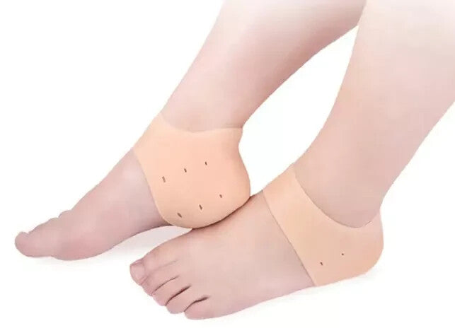2x Heel Gel Foot Silicone Protector Cracked Care Skin Sleeves Socks Blister Uk.