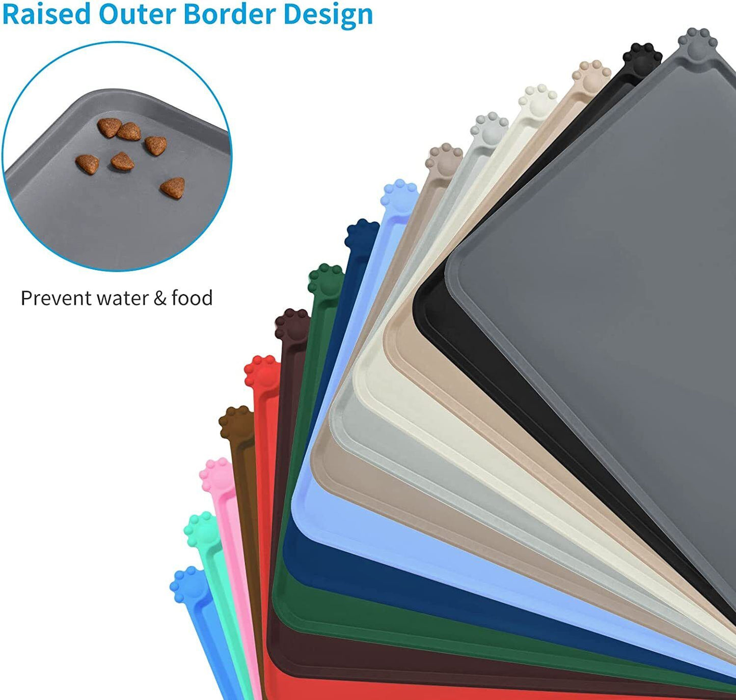 Cat Dog Food Mat For Pet Feeding Bowl Floors Waterproof Non Slip Silicone