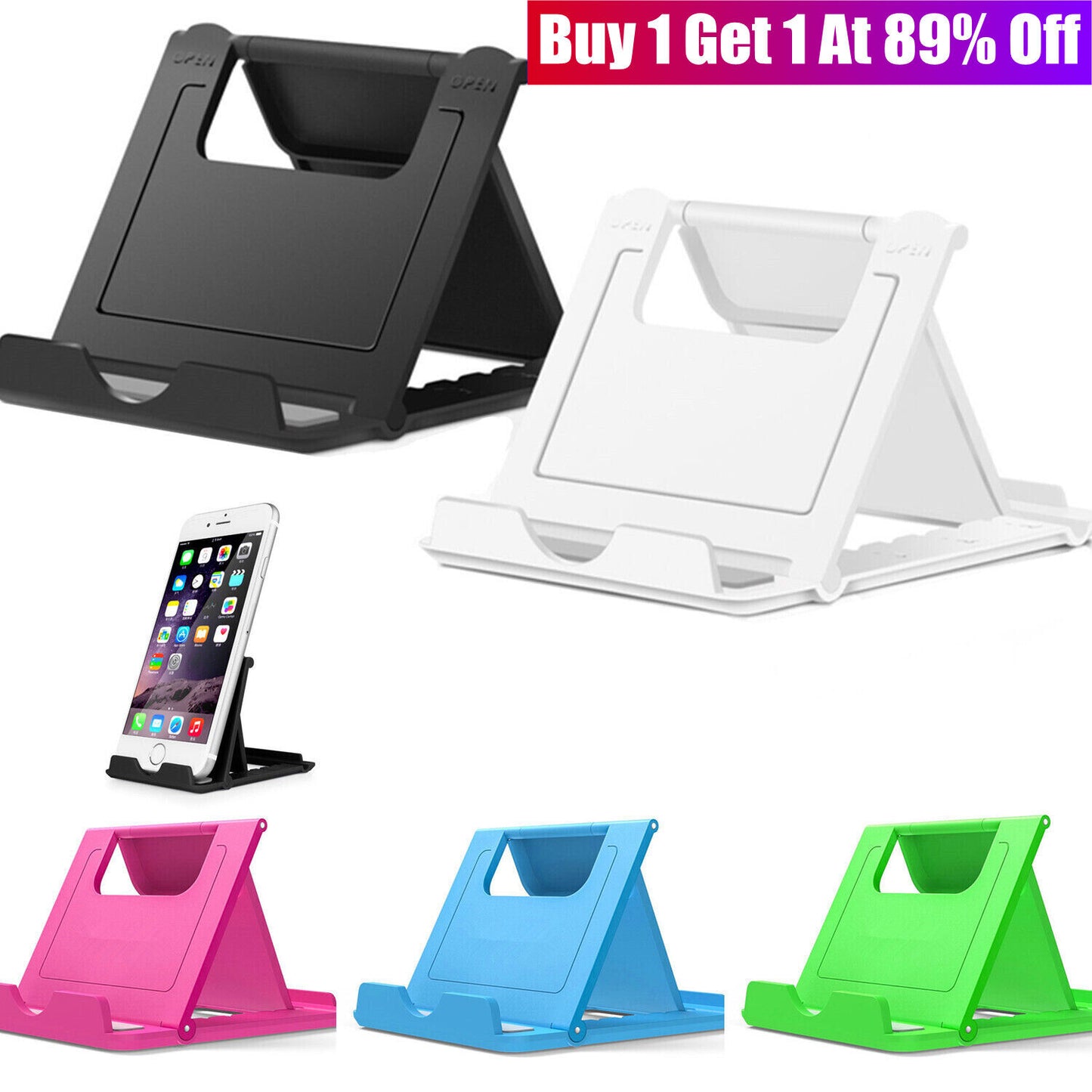 Universal Desk Stand Mobile Phone Tablet Holder Adjustable Foldable Portable