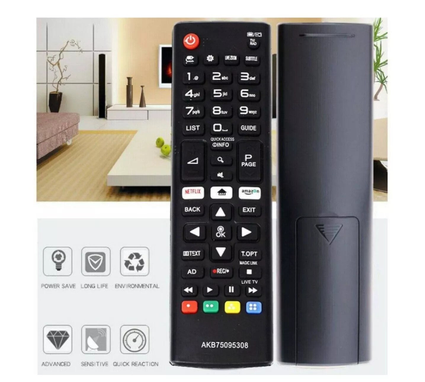 Replacement LG TV Remote Control with Netflix & Prime Video Button, Universal Compatible with 3D, HDTV, LCD, LED, Smart TVs, Updated Long Distance Transmission Remote Controller for All LG TV Models