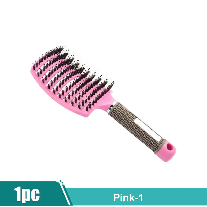 Womens Magical Brush Detangle Detangling Natural Boar Bristle Hair Brush Curved