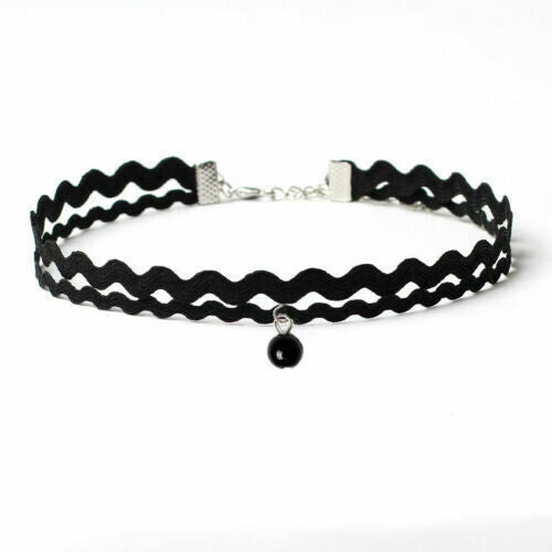 10 Pcs Black Choker Necklace Set Stretch Velvet Classic Gothic Tattoo Lace Retro